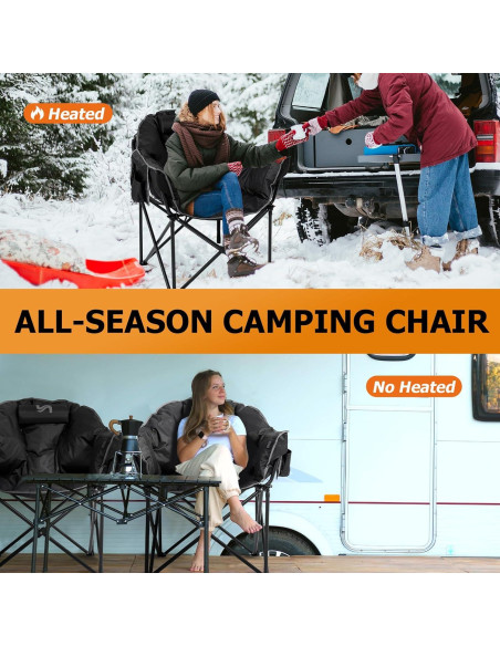 Silla de Camping Calentada LILYPELLE Charles - 3 Niveles de Calor