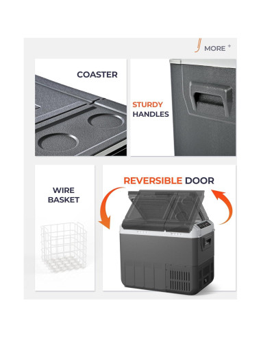 Refrigerador de Coche EKOJUCE XCFE-35 37QT Doble Zona 12V