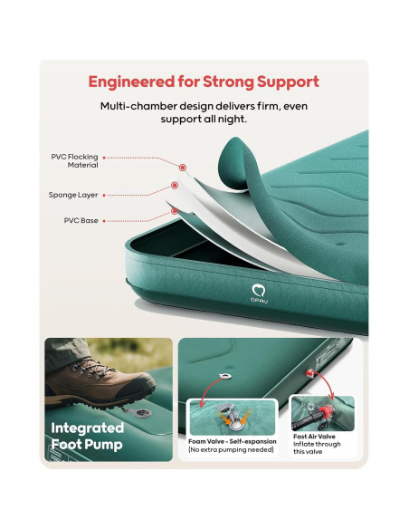 Colchón de Aire Individual QPAU SD001 22.86 cm Aislado Camping