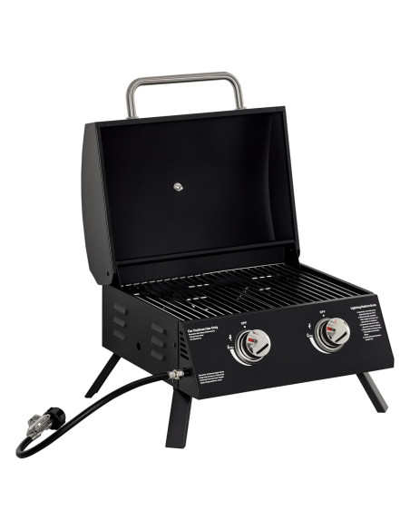 Parrilla de Gas Propano Outsunny 2 Quemadores Portátil Negra