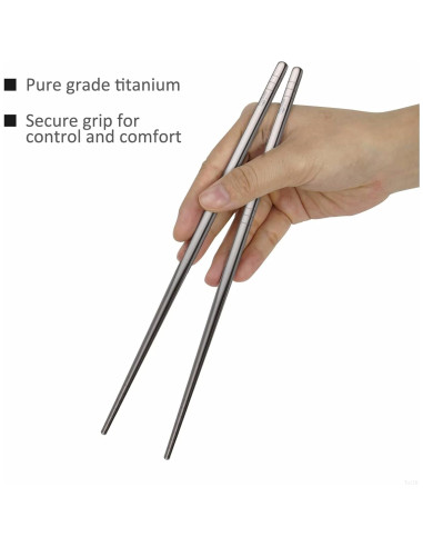 Palillos de Titanio TITECOUGO 23 cm Livianos para Camping