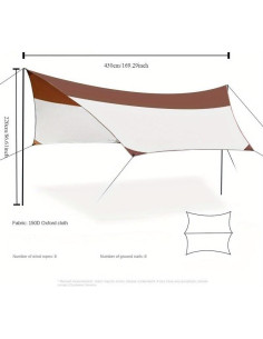 Lona de Camping MOON LENCE Pequeña Impermeable 61x127cm Blanco 2