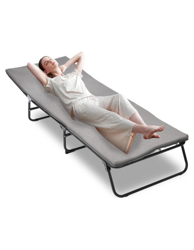 Cama Plegable Camping FUCIHOMA Gris 1200D Ajustable 5 Ángulos
