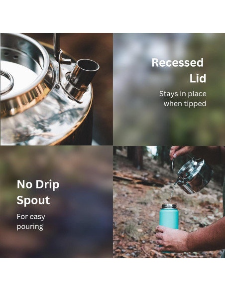 Hervidor de Camping 1.2L Acero Inoxidable 10 A 6 PICKS