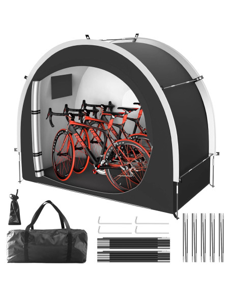 Cobertizo de Almacenamiento para Bicicletas Cepkquis 3 Bicicletas 210D