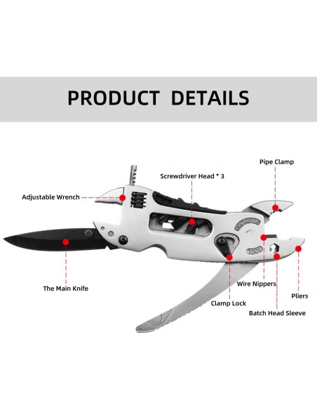 Multiherramienta 6 en 1 YWHWXB de Acero Inoxidable para Camping