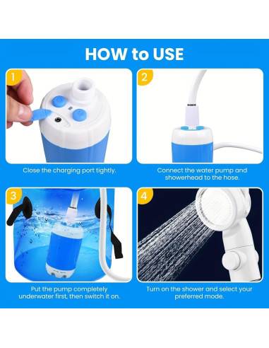 Ducha Portátil Eléctrica Liucocotos RA-01 198 cm Impermeable