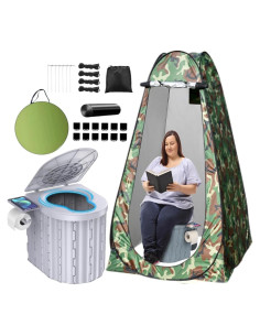 Inodoro Portátil Lmuwecno con Carpa de Privacidad 120x190cm