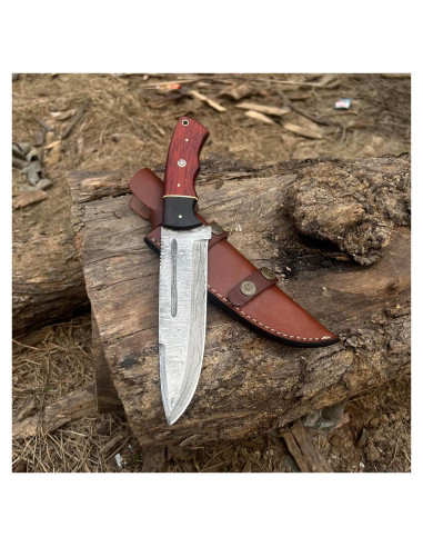 Cuchillo Bowie de Caza MINIBIRD de Acero Damasco 30.48 cm