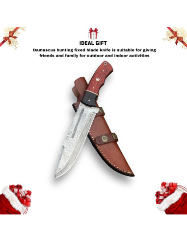 Cuchillo Bowie de Caza MINIBIRD de Acero Damasco 30.48 cm