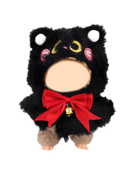 Ropa de Capa para Muñeca Lasuroa 15x13cm Halloween Negro Ropa de Capa para Muñeca Lasuroa 15x13cm Halloween Negro