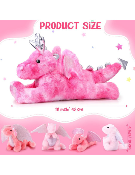 Conjunto de Peluches Dragón Syhood 5 Pcs 45 cm Rosa