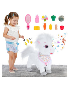 Pony Cantante Caminante Eléctrico Ylpaprm Blanco 29.21 cm