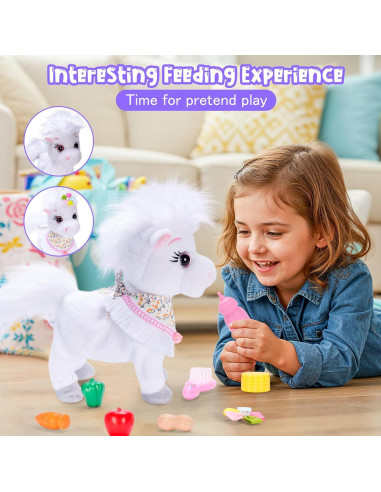 Pony Cantante Caminante Eléctrico Ylpaprm Blanco 29.21 cm