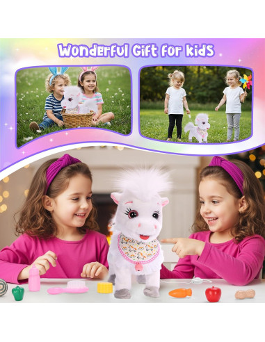 Pony Cantante Caminante Eléctrico Ylpaprm Blanco 29.21 cm