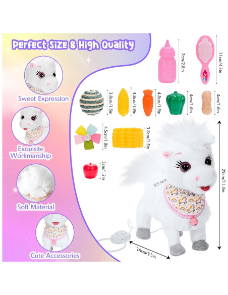 Pony Cantante Caminante Eléctrico Ylpaprm Blanco 29.21 cm