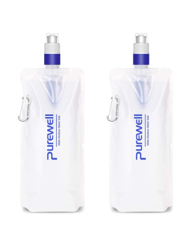 Cantimplora Plegable Purewell 1L con Filtro de Agua Libre BPA