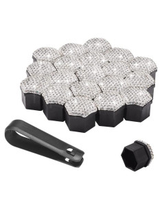 Cubiertas de Perno de Rueda Blueshyhall 21 mm Blancas - Paquete de 20