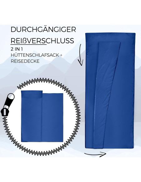 Saco de Dormir 2-en-1 Miqio XL Forro y Sábana de Viaje