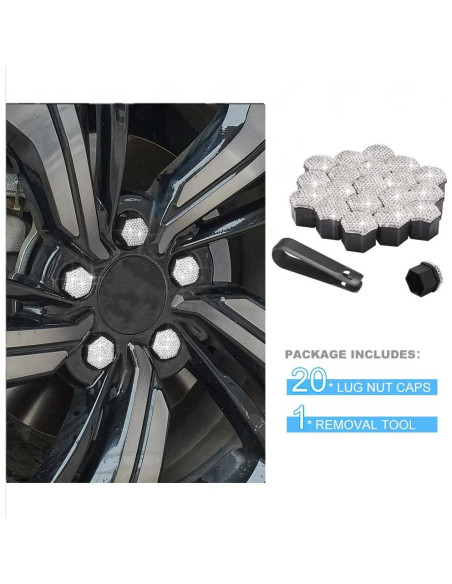 Cubiertas de Perno de Rueda Blueshyhall 21 mm Blancas - Paquete de 20