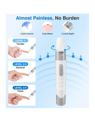 Kit de Monitor de Glucosa Glucoracy G-425 con 50 Tiras y Lancetas