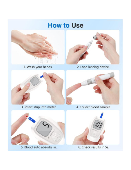 Kit de Monitor de Glucosa Glucoracy G-425 con 50 Tiras y Lancetas