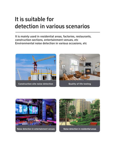 Medidor de Decibelios 3 en 1 LSENLTY con Pantalla LED