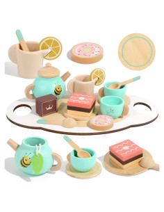 Juego de Té de Madera Plintone para Niños 3 a 5 Años