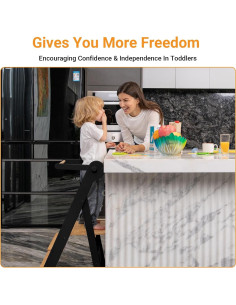 Torre de Aprendizaje Plegable COSYLAND - Taburete Ajustable para Niños 2