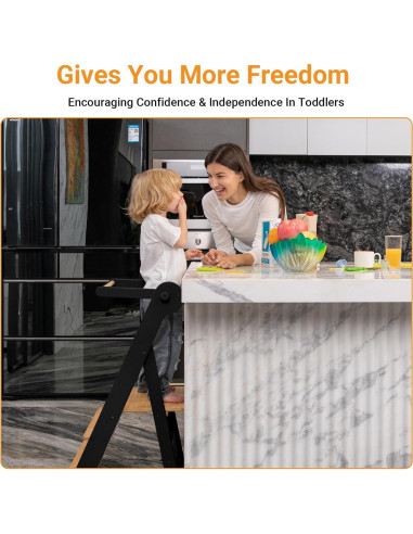 Torre de Aprendizaje Plegable COSYLAND - Taburete Ajustable para Niños