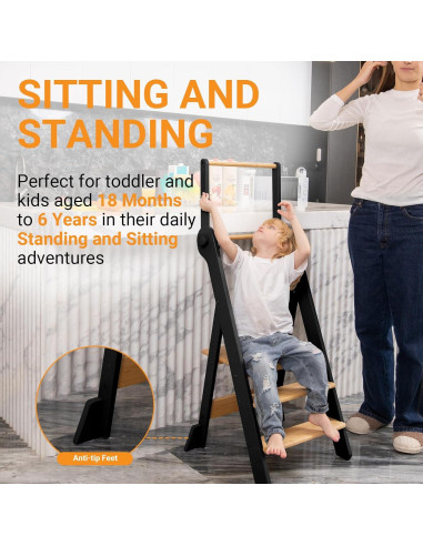 Torre de Aprendizaje Plegable COSYLAND - Taburete Ajustable para Niños