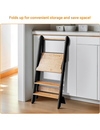 Torre de Aprendizaje Plegable COSYLAND - Taburete Ajustable para Niños