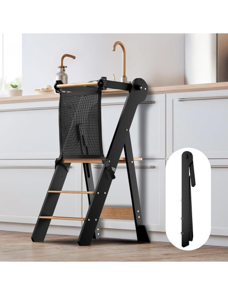 Torre de Aprendizaje Plegable COSYLAND - Taburete Ajustable para Niños