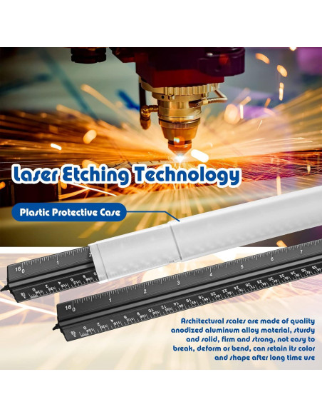 Juego de 10 Reglas Triangulares Macarrie 30.48 cm Aluminio Negro