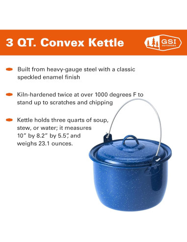 Tetera Convexa GSI Outdoors 2.84L Azul para Camping