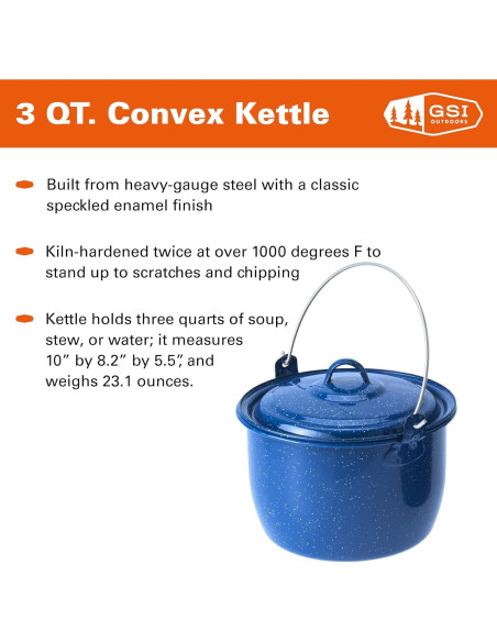 Tetera Convexa GSI Outdoors 2.84L Azul para Camping