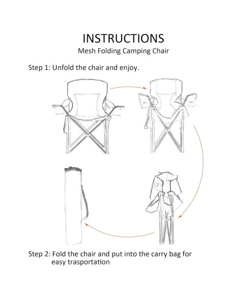 Silla de Camping Plegable VOYSIGN Negra con Portavasos 147 kg