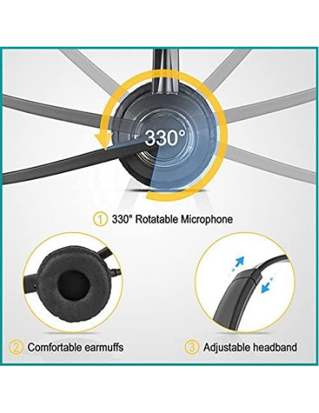 Auricular de Teléfono Cisco Tungtech 827030QD con Micrófono y Cancelación de Ruido