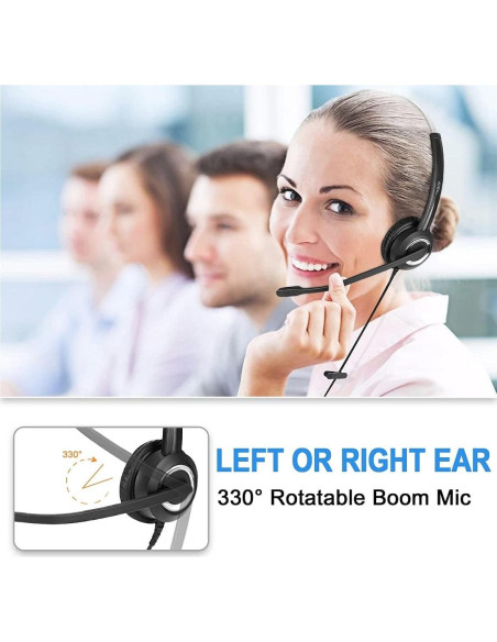 Auricular de Teléfono Cisco Tungtech 827030QD con Micrófono y Cancelación de Ruido