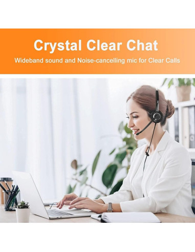 Auricular de Teléfono Cisco Tungtech 827030QD con Micrófono y Cancelación de Ruido