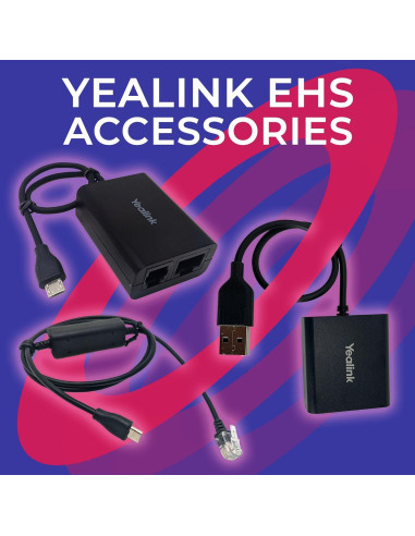 Adaptador de Auriculares Inalámbricos Yealink EHS40 - Plug & Play, Control Remoto
