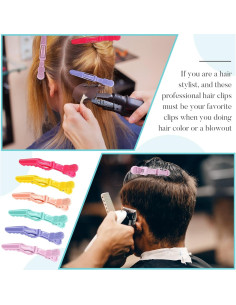 Jexine 50 Clips de Pelo Cocodrilo Doble Bisagra Multicolor 2