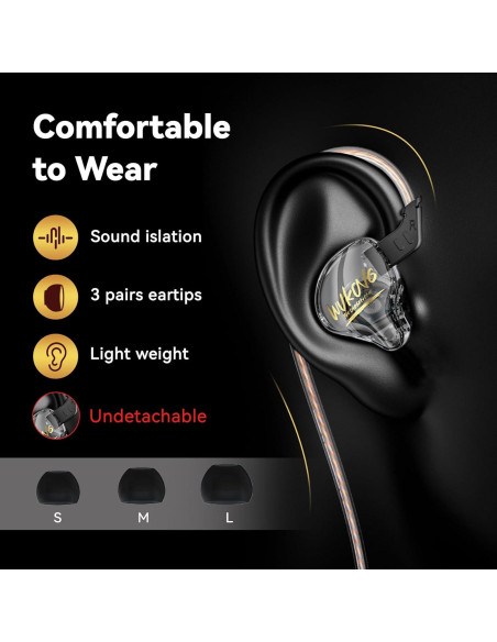 Auriculares KBEAR K01 In Ear HIFI Gaming 3.5mm Azul-Púrpura