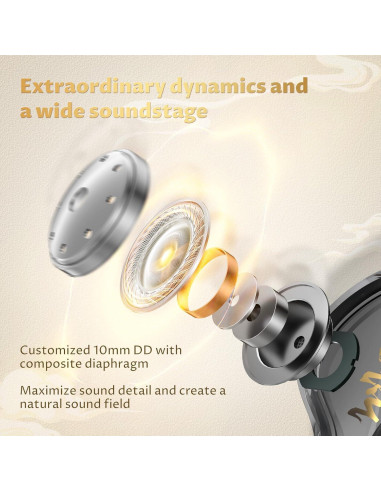 Auriculares KBEAR K01 In Ear HIFI Gaming 3.5mm Azul-Púrpura