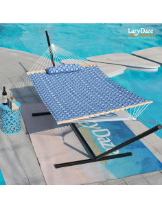 Hamaca Acolchada Lazy Daze 3.66 m Doble para 2 Personas Floral Azul 2