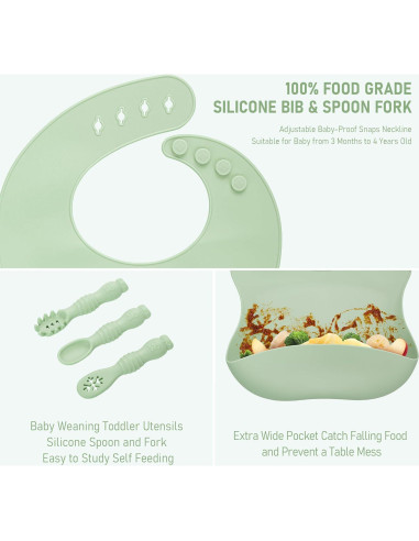 Juego de Alimentación para Bebés Bnditeu 10 Piezas Verde