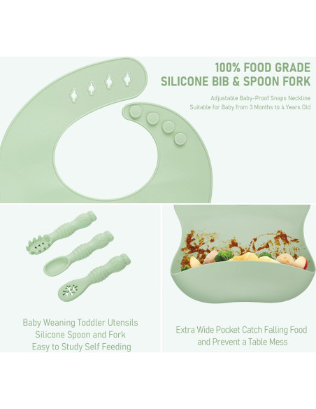 Juego de Alimentación para Bebés Bnditeu 10 Piezas Verde