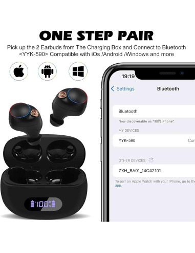 Auriculares Inalambricos UrbanX Bluetooth 5.2 IPX5 con Estuche