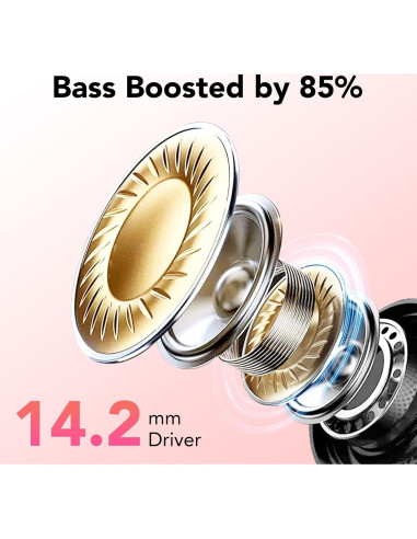 Auriculares Inalámbricos TIMU S28 Rosa, Bluetooth 5.3, 50H Batería