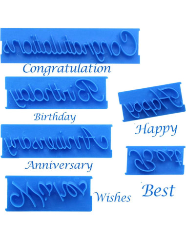 Sellos de Galletas de Alfabeto Plplaaoo - 6 Piezas para Pasteles